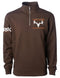 RRK  Skull Logo Quarter Zip Brown Sweatshirt