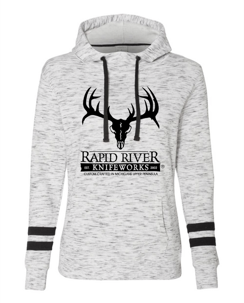 Womens Fleece Striped Sleeve Hoodie
